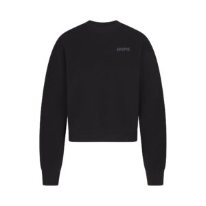 cotton fleece crewneck with embossed logo