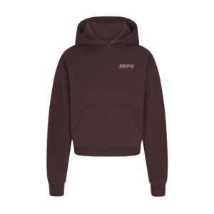 cotton fleece hoodie with embossed logo