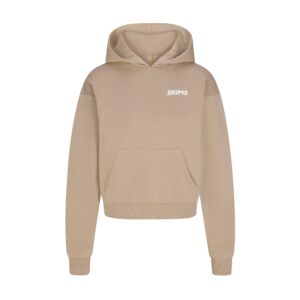 cotton fleece hoodie with embossed logo