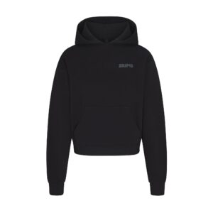 cotton fleece hoodie with embossed logo