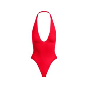 Home seamless sculpt deep plunge thong bodysuit