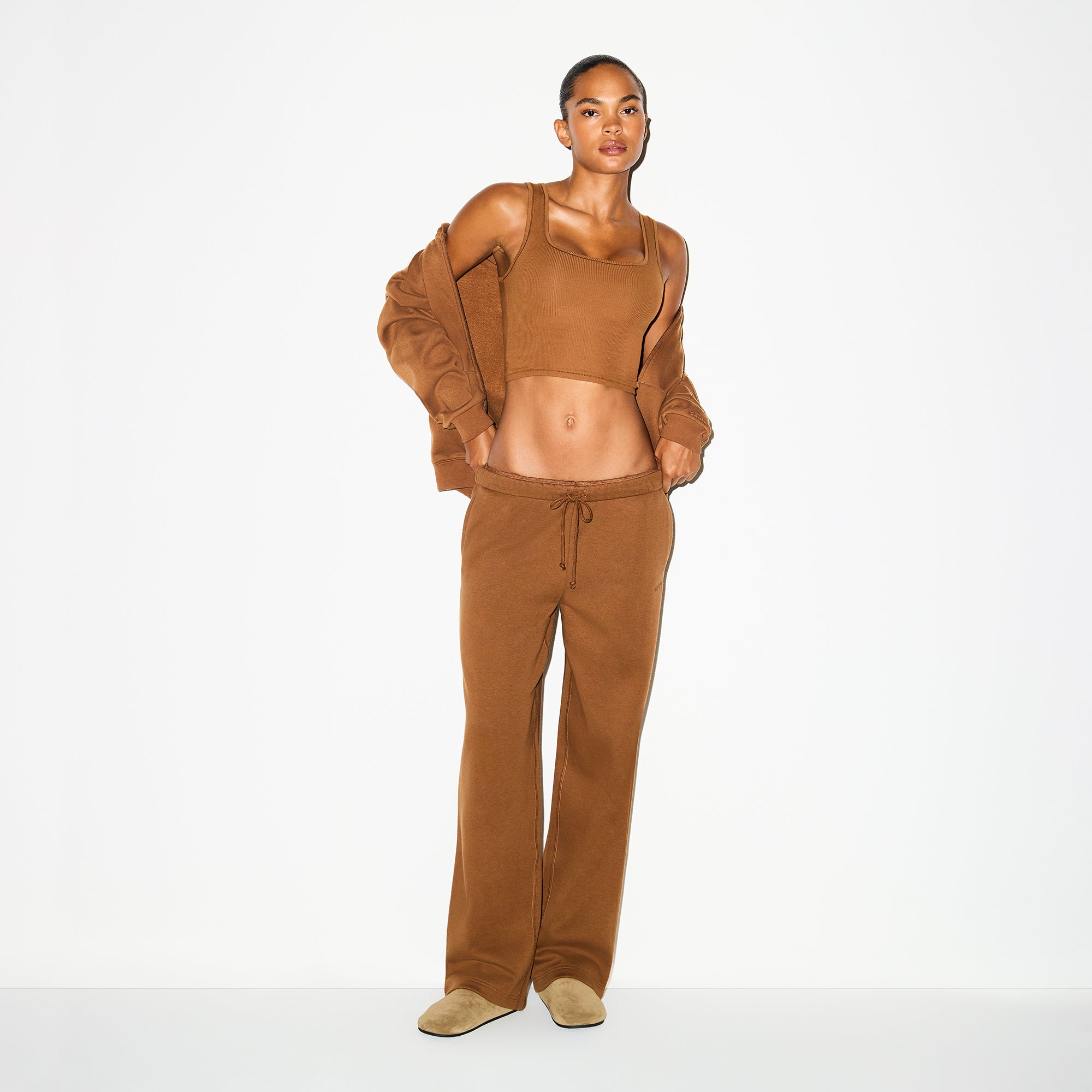 cotton fleece straight leg pant cotton fleece straight leg pant