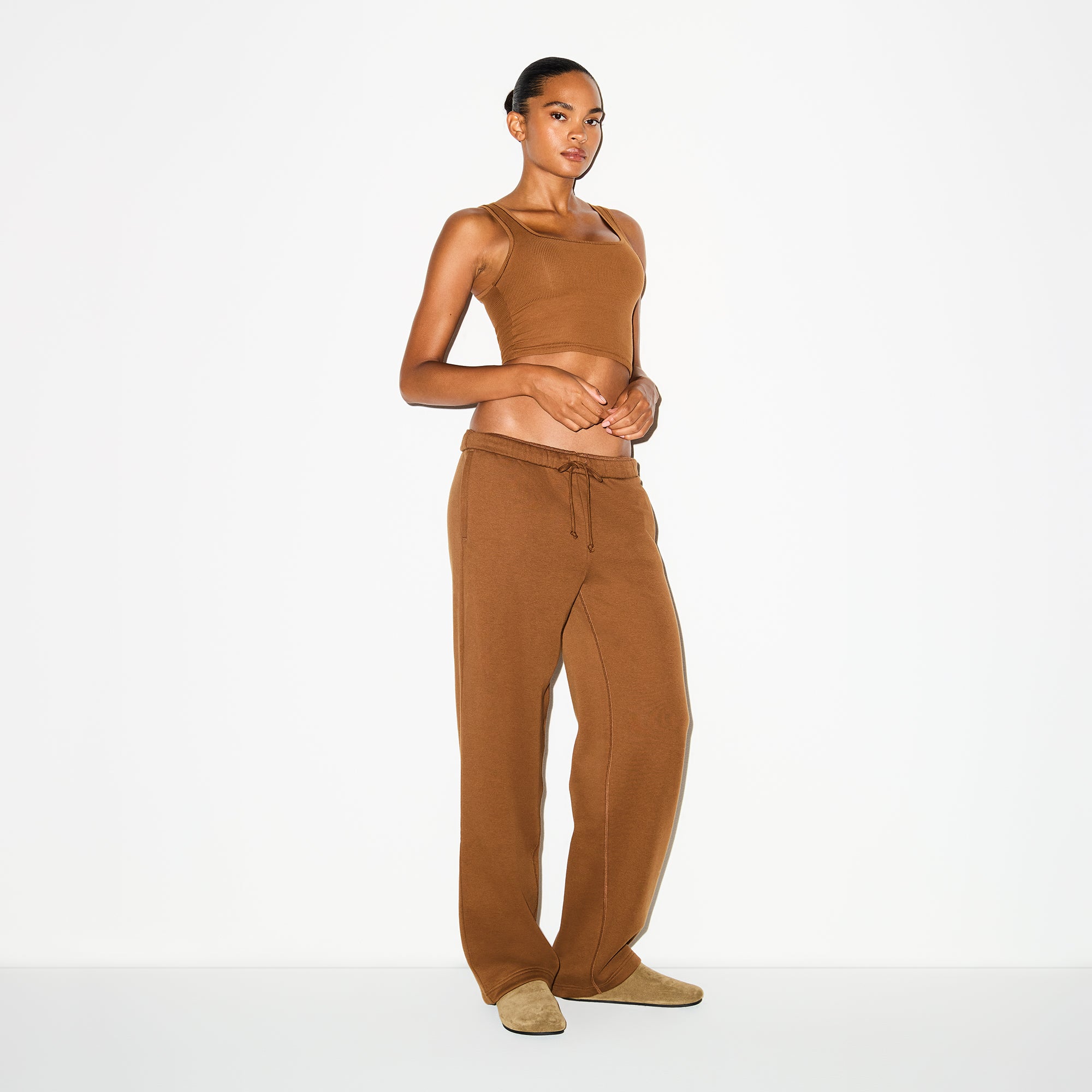 cotton fleece straight leg pant cotton fleece straight leg pant