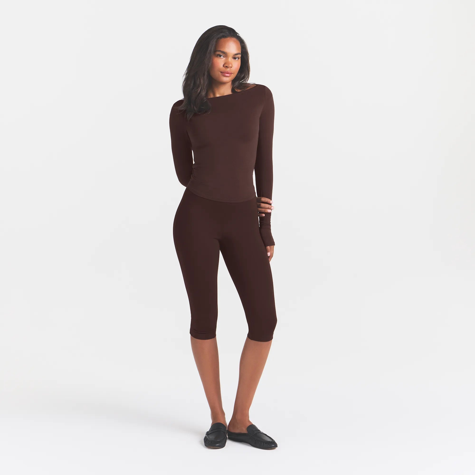 cotton jersey long sleeve boatneck top cotton jersey long sleeve boatneck top