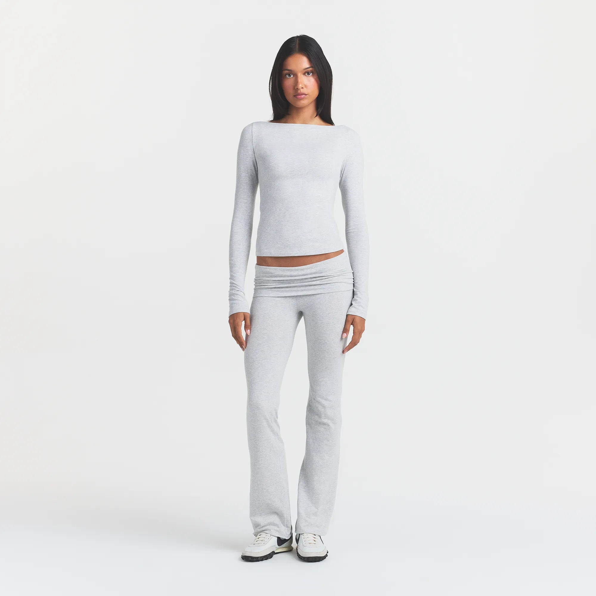 cotton jersey long sleeve boatneck top cotton jersey long sleeve boatneck top