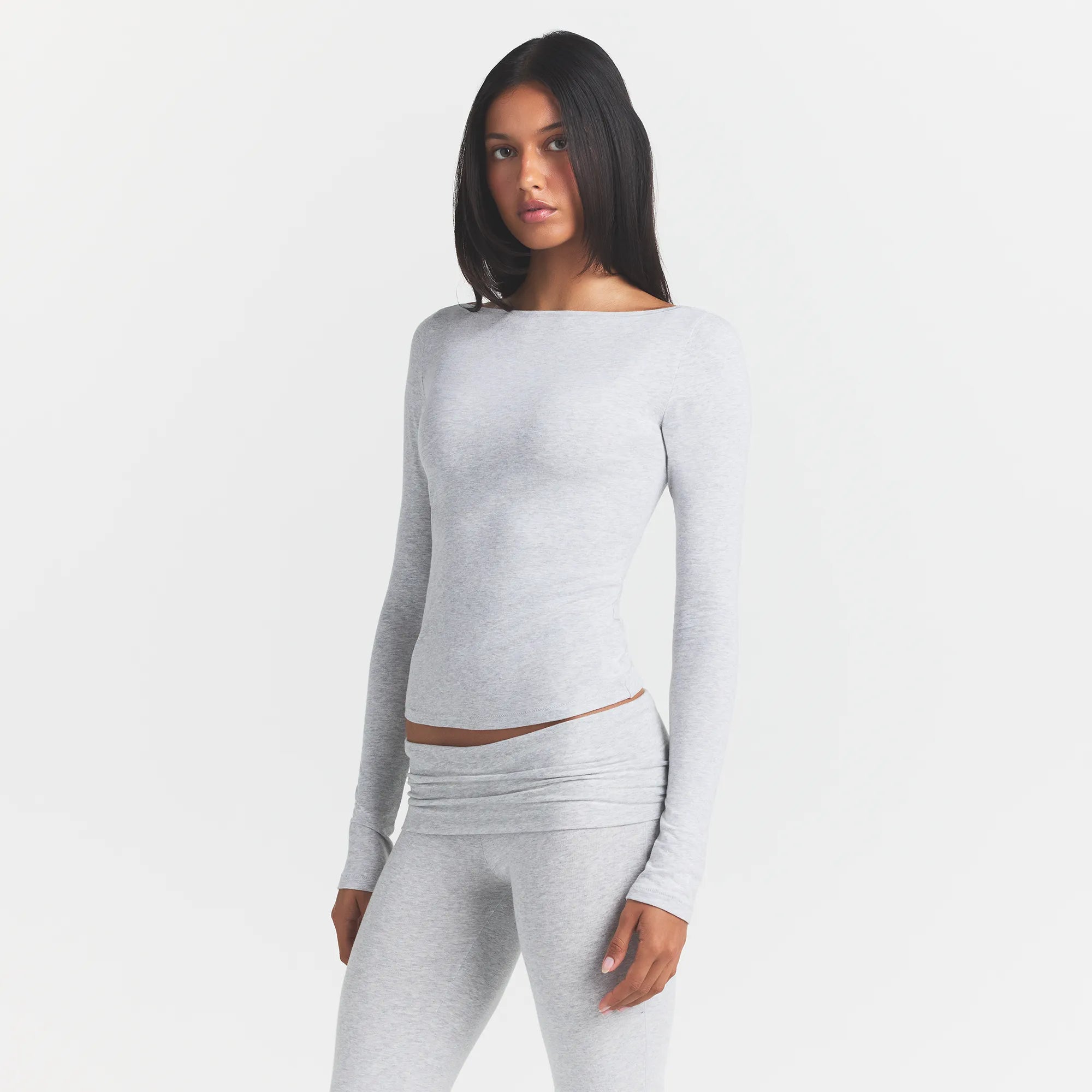 cotton jersey long sleeve boatneck top cotton jersey long sleeve boatneck top