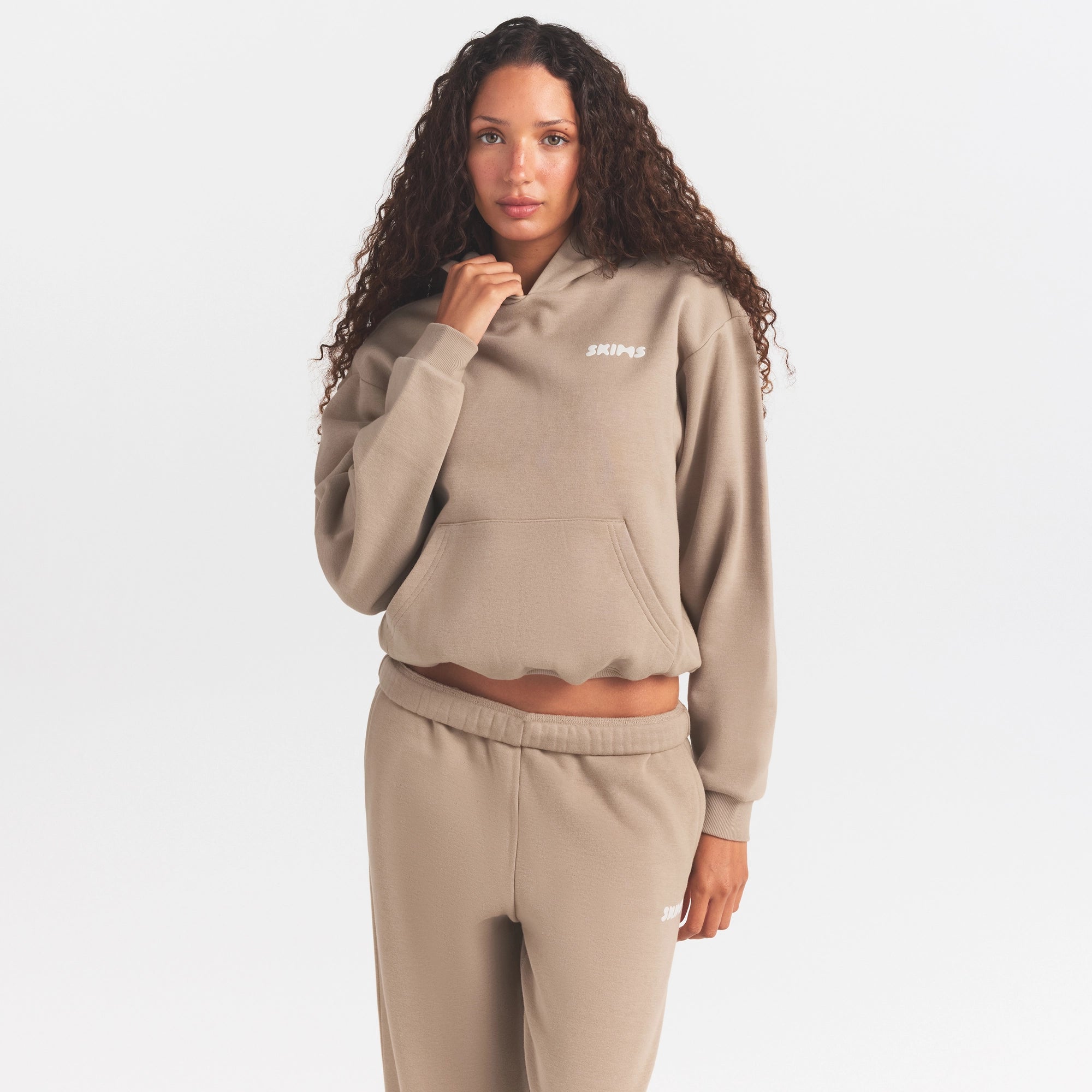 cotton fleece hoodie with embossed logo cotton fleece hoodie with embossed logo