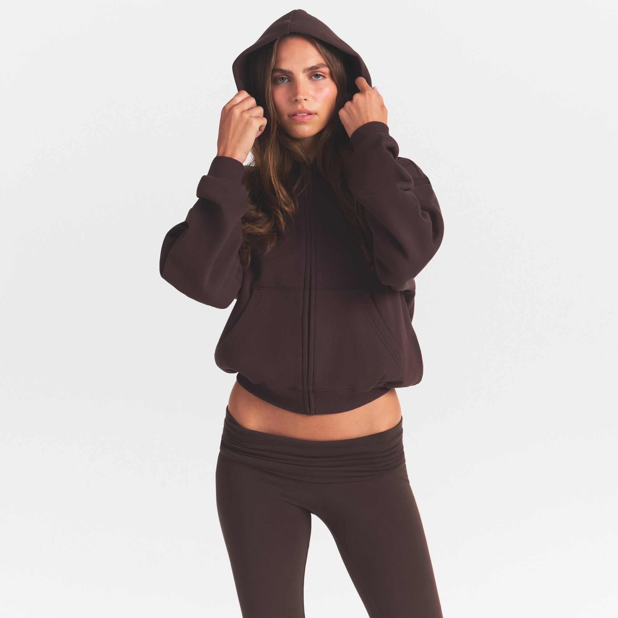 cotton fleece zip up hoodie with embossed logo cotton fleece zip up hoodie with embossed logo