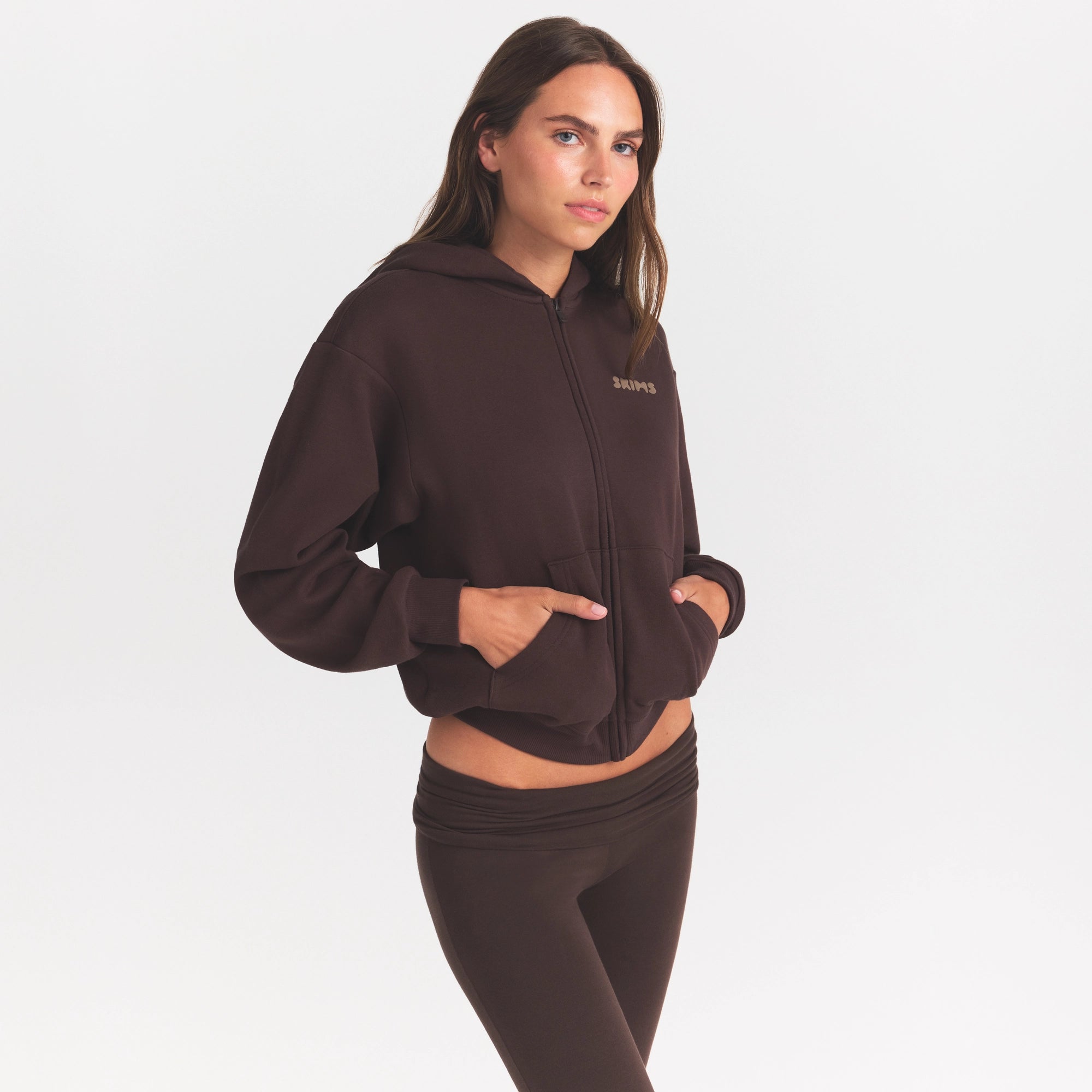 cotton fleece zip up hoodie with embossed logo cotton fleece zip up hoodie with embossed logo