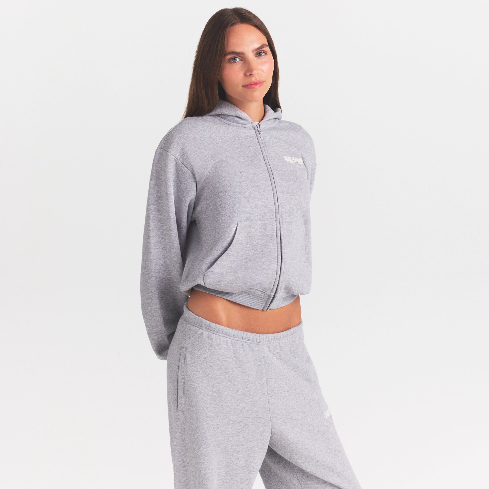 cotton fleece zip up hoodie with embossed logo cotton fleece zip up hoodie with embossed logo