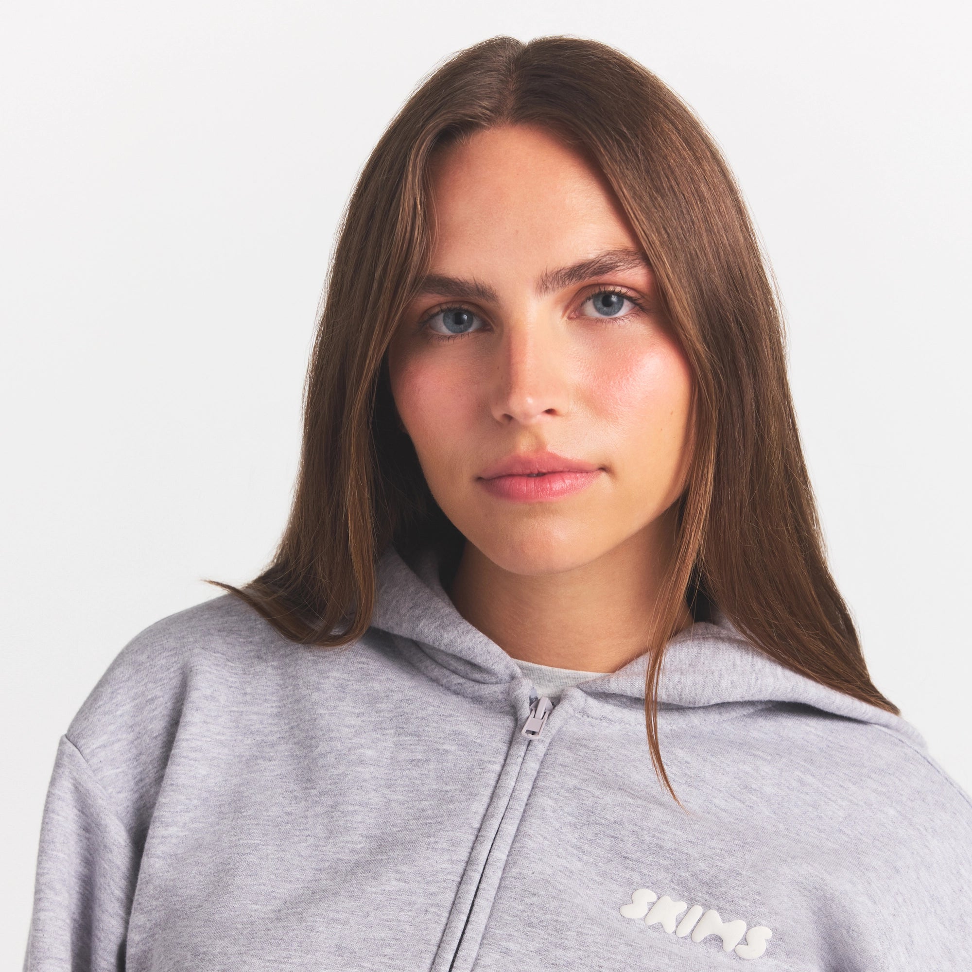 cotton fleece zip up hoodie with embossed logo cotton fleece zip up hoodie with embossed logo