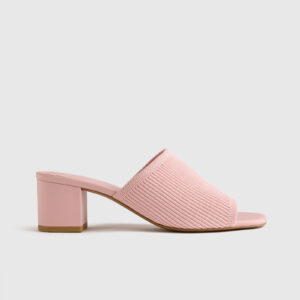 Home italian leather & eco knit heeled mule