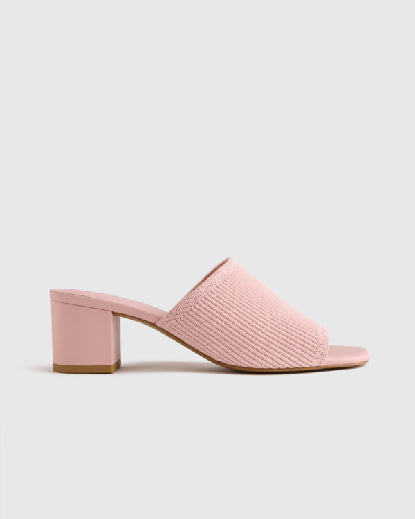 italian leather & eco knit heeled mule