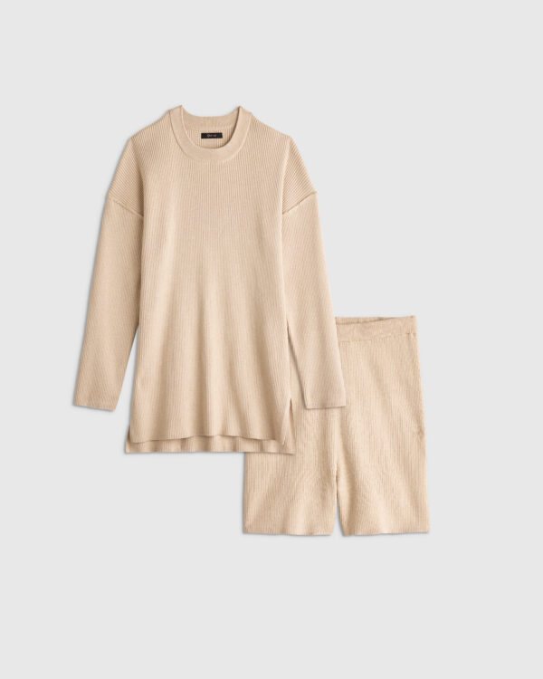 cotton cashmere modern mama short set