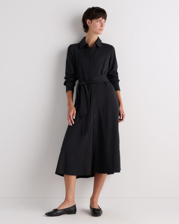 tencel modal knit midi shirt dress