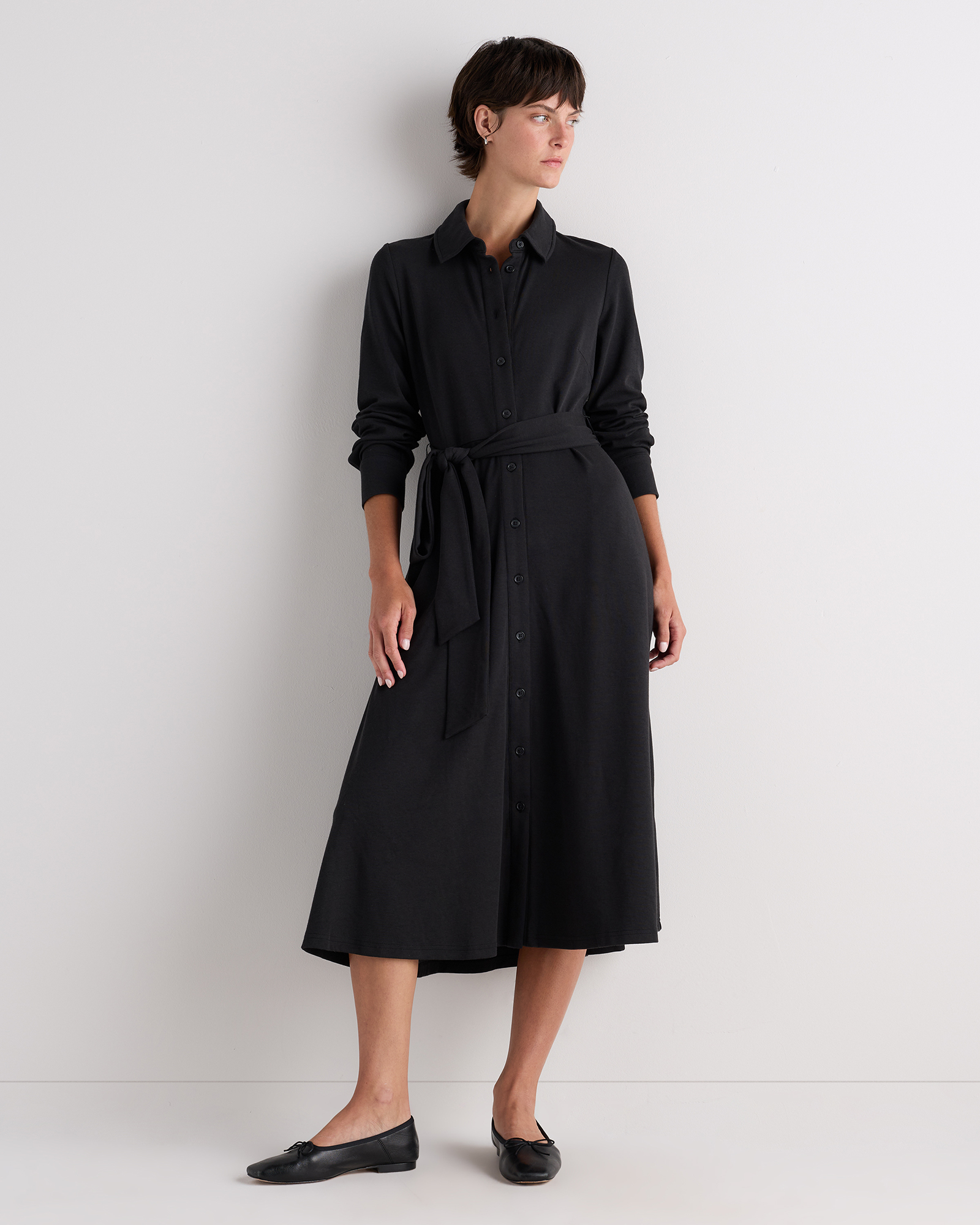 tencel modal knit midi shirt dress tencel modal knit midi shirt dress