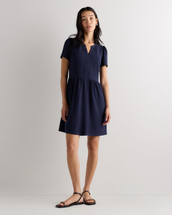 tencel modal knit v neck mini dress