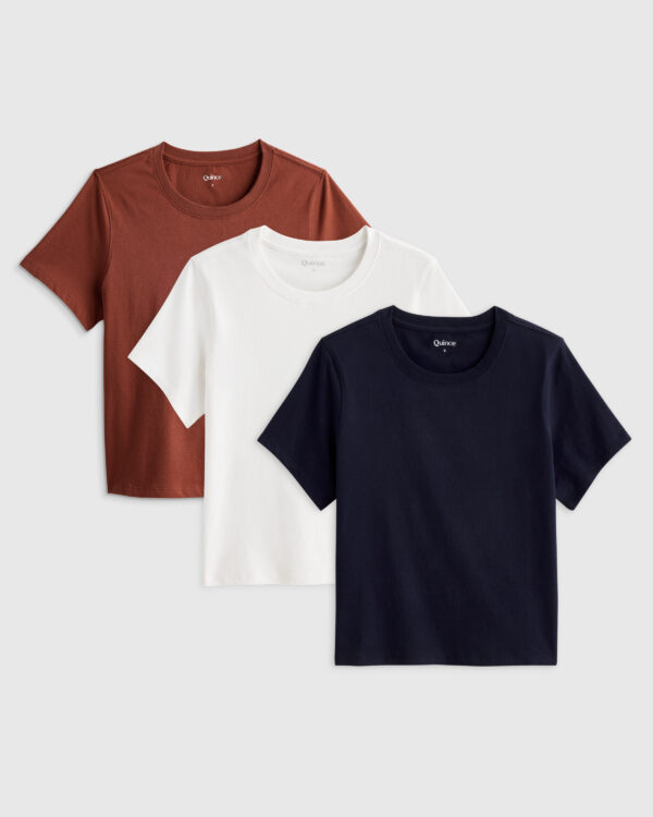100% organic cotton boxy crewneck tee 3 pack bundle