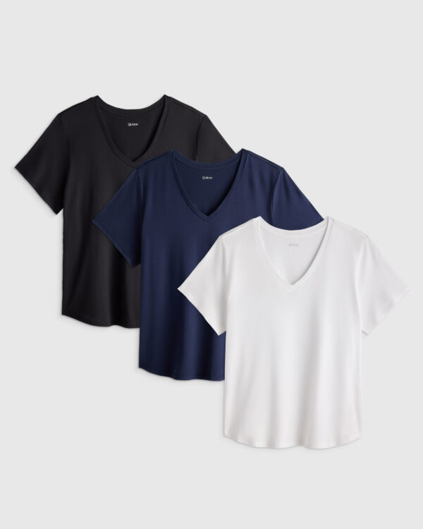 cotton modal v neck tee 3 pack bundle