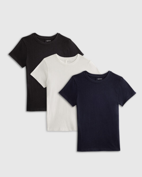 100% organic cotton slub crewneck tee 3 pack bundle