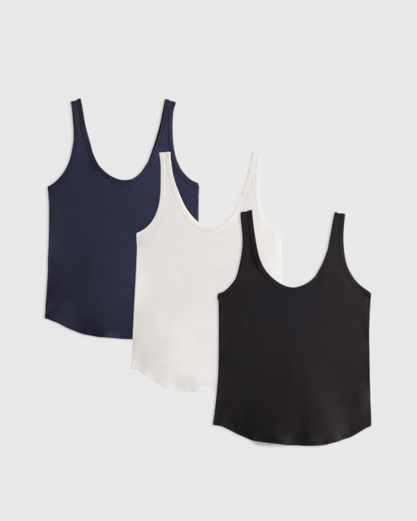 cotton modal double scoop neck tank 3 pack bundle