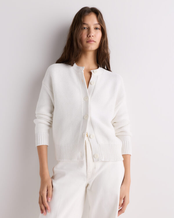 organic cotton textured chunky cardigan