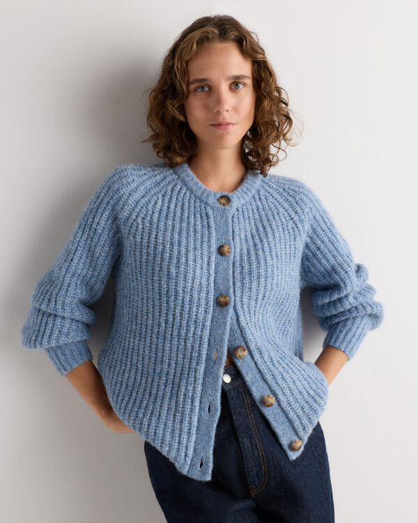lofty baby alpaca chunky crew cardigan