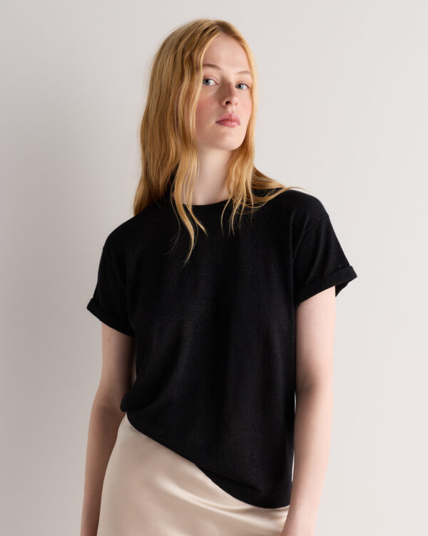 cashmere silk sparkle relaxed sweater tee