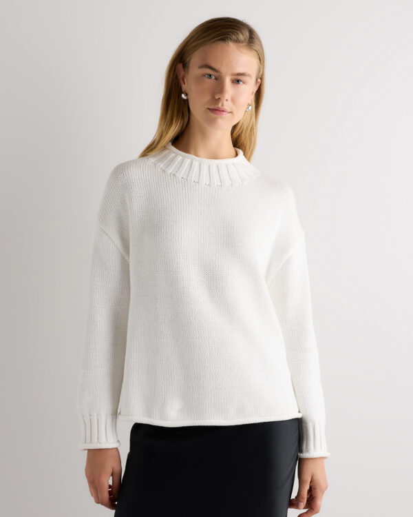 100% organic cotton oversized roll neck sweater