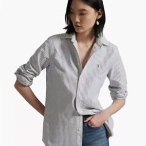 polo ralph lauren — women's stretch slim fit striped oxford shirt