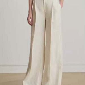 lauren ralph lauren — women's high rise pinstripe wide leg pants