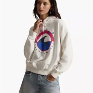 polo ralph lauren — women's drawstring hood long sleeve sweatshirt
