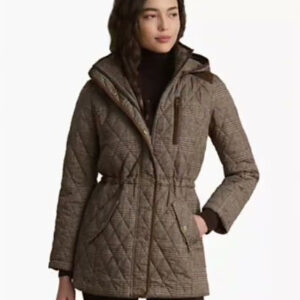 lauren ralph lauren — petite hooded utility quilted coat macy's exclusive
