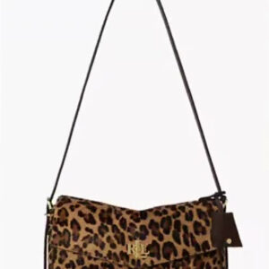 lauren ralph lauren — leopard print small farrah shoulder handbag