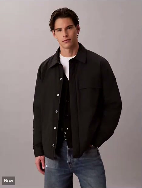 padded nylon shirt jacket