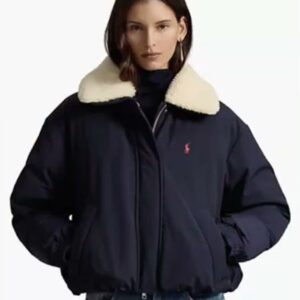 polo ralph lauren — women's water resistant 750 fill power down high pile collar jacket