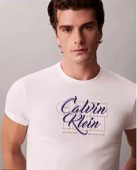 layered script logo graphic classic t shirt