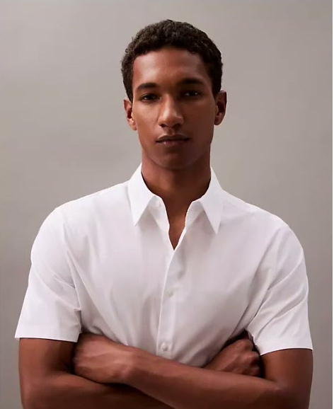 cotton stretch slim button down shirt