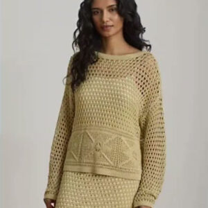 lauren ralph lauren — women's pointelle knit boat neck sweater