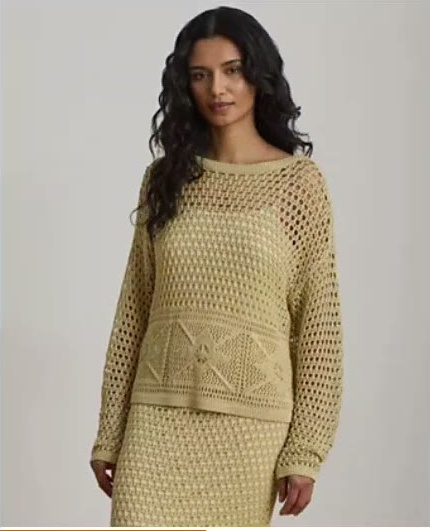 lauren ralph lauren — women's pointelle knit boat neck sweater lauren ralph lauren — women's pointelle knit boat neck sweater