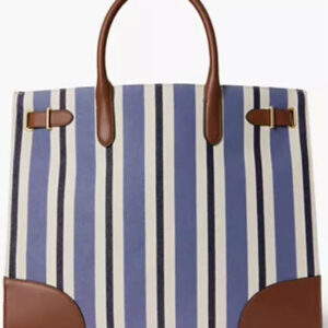 lauren ralph lauren — striped canvas extra large devyn tote bag