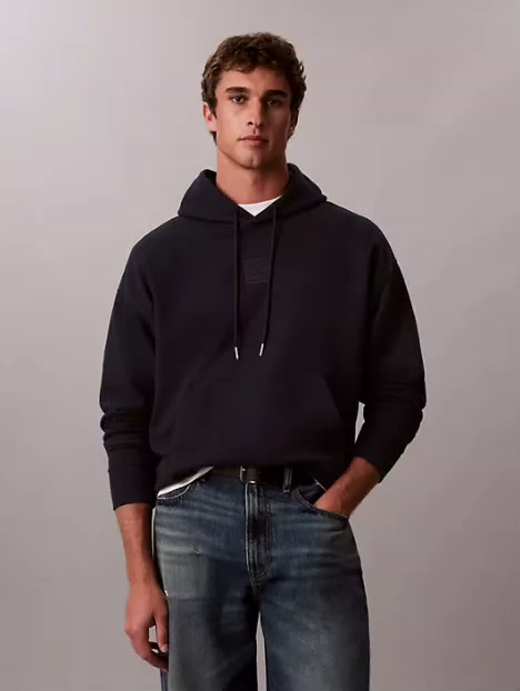 emblem logo terry hoodie