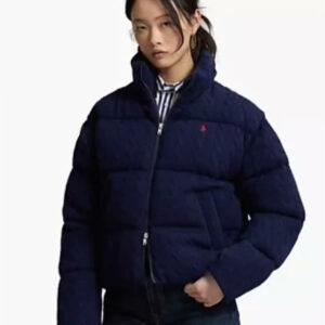 polo ralph lauren — women's mock neck puffer jacket