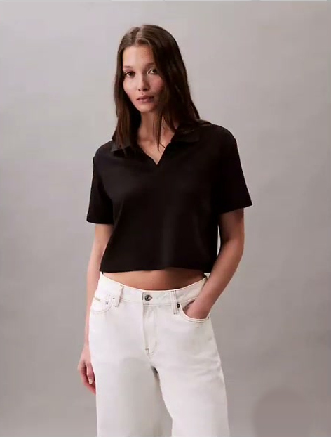 cotton contour rib polo t shirt