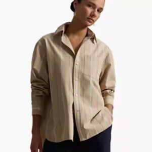 polo ralph lauren — women's oversize fit striped cotton shirt