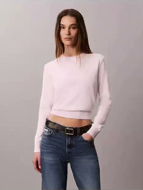 smooth cotton crewneck sweater