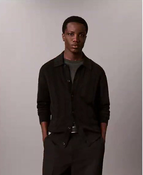 cotton stitch button front sweater