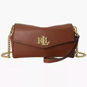 lauren ralph lauren — turnlock leather wristlet crossbody