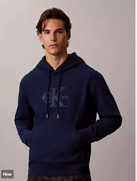 premium terry denim monologo hoodie
