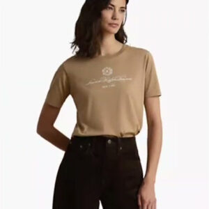lauren ralph lauren — women's embroidered crest crewneck jersey top